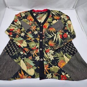 Vintage Carole Little Top Women's Size 6 Tunic Floral Multicolor 14 Boho Cottage